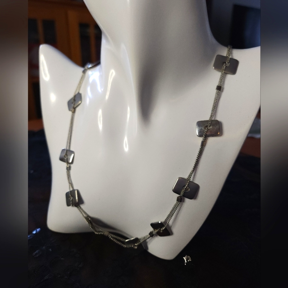 1980s Mexx Silvertone Necklace. Stamped. Preloved.